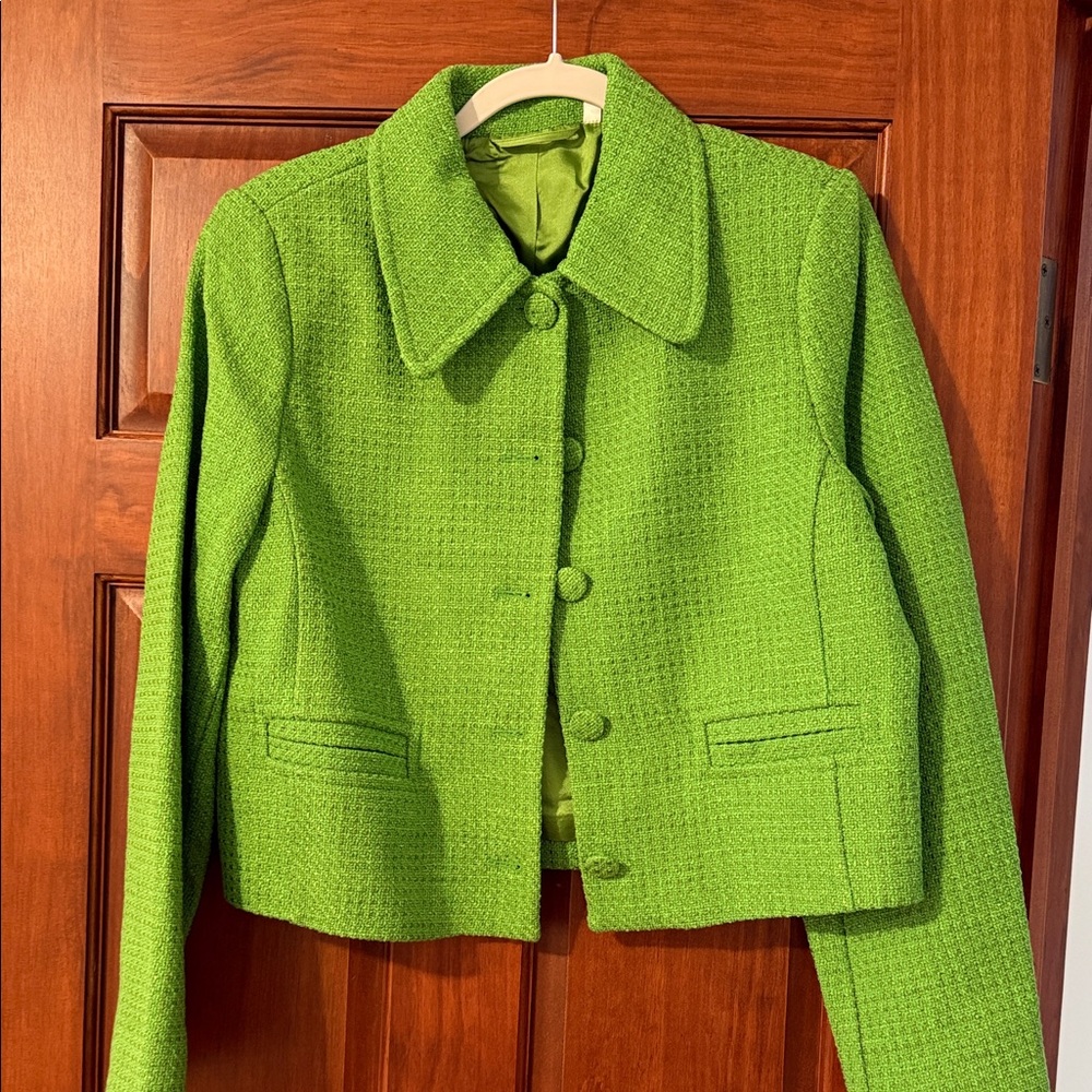 & Other Stories Bright Green Textured Blazer